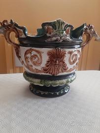 Cache pot/ centro tavola Barbotine antica