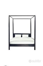 Letto baldacchino legno acacia