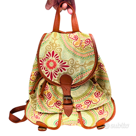 Zaino Boho Chic Vintage – Tela Floreale & Ecopelle
