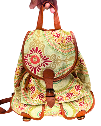 Zaino Boho Chic Vintage – Tela Floreale & Ecopelle