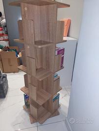libreria girevole in legno massiccio