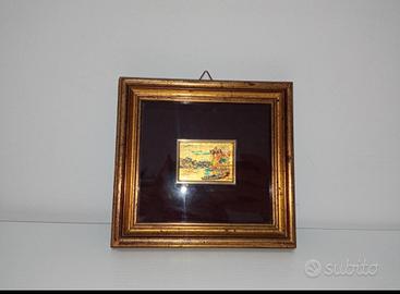 Quadro decorativo foglia oro 22 kt 14,5x15,5cm