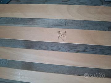 Letto bianco con doghe in legno Dorsal