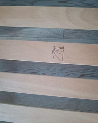 Letto bianco con doghe in legno Dorsal