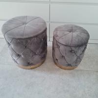 2 pouf contenitore velluto grigio pueblo grandi