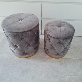 2 pouf contenitore velluto grigio pueblo grandi