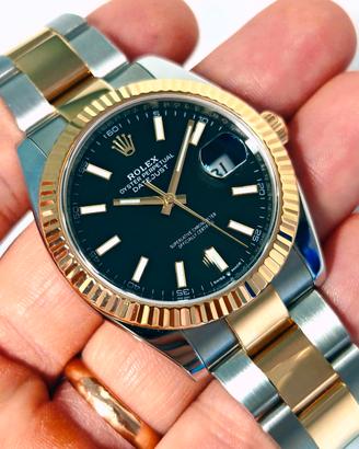 Rolex DJ 41 acc./oro giallo zigrinata 126333 nero 