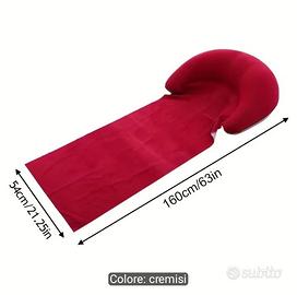 Telo mare/piscina con poggiatesta gonfiabile,rosso