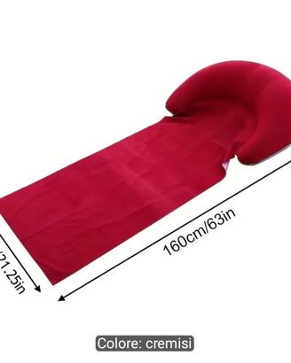 Telo mare/piscina con poggiatesta gonfiabile,rosso