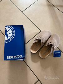 Birkenstock Boston Suede Taupe / Light Beige Soft