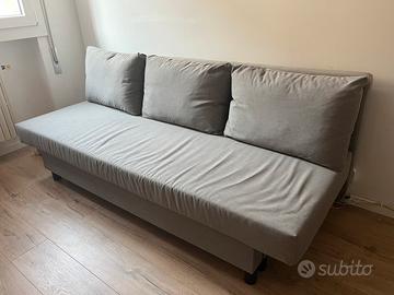 Divano letto grigio in tessuto