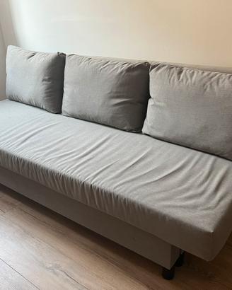Divano letto grigio in tessuto
