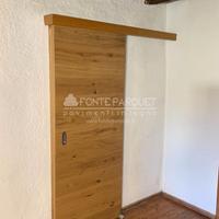 Porta scorrevole in legno Rovere esterno muro