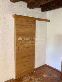 Porta scorrevole in legno Rovere esterno muro