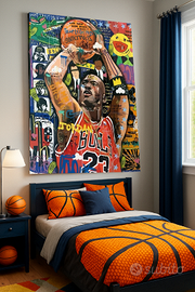 Quadro su tela Michael Jordan Pop art- 70x100 cm