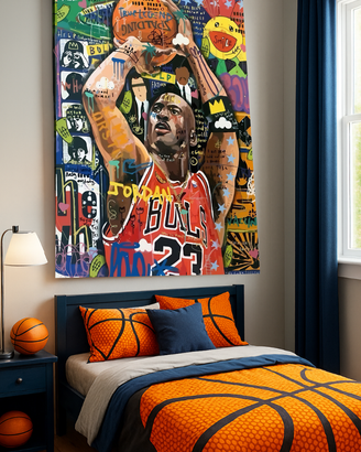 Quadro su tela Michael Jordan Pop art- 70x100 cm