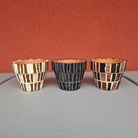 Set 3 vasetti in mosaico 