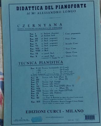 Libri di tecnica pianistica Alessandro Longo
