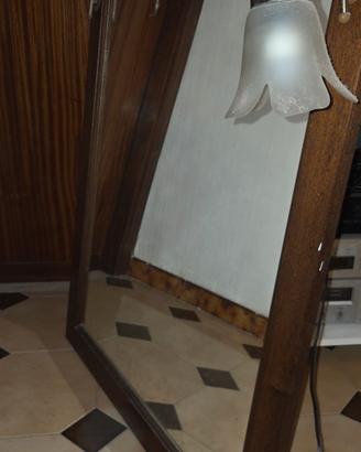 Specchio bagno 80 x 105 cornice in legno marrone s
