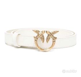 Cintura Pinko Love Birds nera con fibbia oro