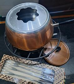 Set fonduta Spring Switzerland vintage   rame.   