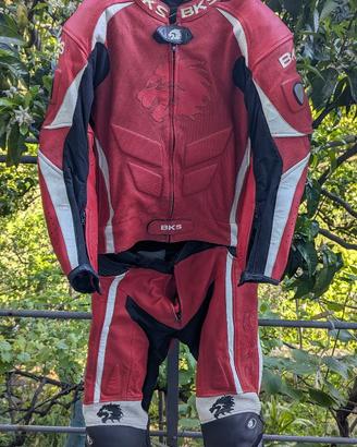 Tuta da moto in pelle divisibile BKS Lion
