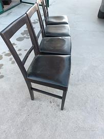 sedie in legno e pelle da antiquariato 