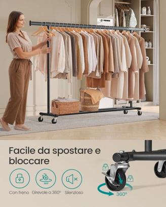 Porta abiti  con Ruote, Appendiabiti con Ruote