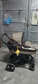 TRIO PASSEGGINO PEG PEREGO CON BASE AUTO IN PELLE