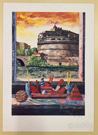 Quadro serigrafia Tonino Caputo 50x70cm Roma