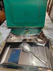 Risottiera grande acciaio inox e oro 24 k