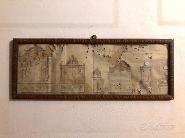 Vecchio disegno di mobili d'arte