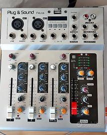Mixer Audio 4 Canali con USB