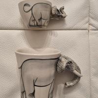 Tazza e tazzina 3D Elephant con Testa Elefante 
