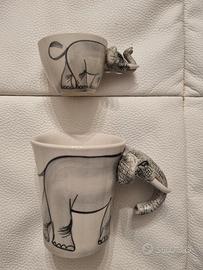 Tazza e tazzina 3D Elephant con Testa Elefante 