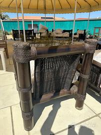 Poltrone bambu con cuscini da esterno interno