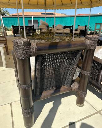 Poltrone bambu con cuscini da esterno interno