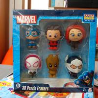 6 figure 3D puzzle erasers Marvel palz