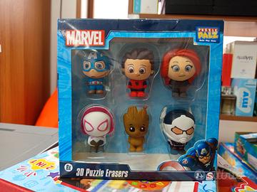 6 figure 3D puzzle erasers Marvel palz