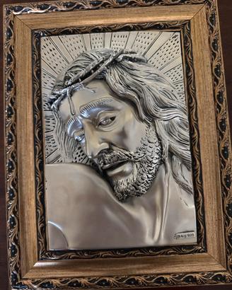 Bassorilievo di Cristo coronato di spine. Argento