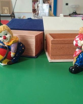 Coppia statuette clown portagioe - vintage