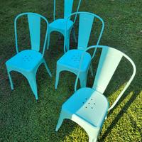 Sedie acciaio modello Tolix verde acqua