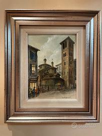Coppia Quadri Vintage "Scorci di Milano Vecchia"