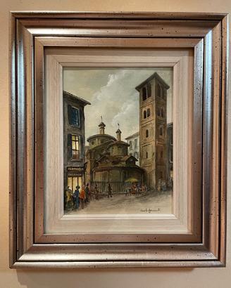Coppia Quadri Vintage "Scorci di Milano Vecchia"