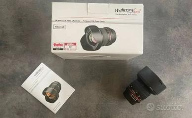 Walimex Pro 14mm 2.8 MF attacco Nikon