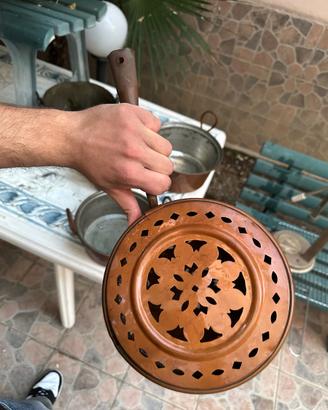 Scaldaletto e pentole in rame