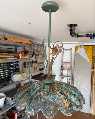 lampadario in vetro fatto a mano