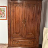 Armadio Antico in Legno con Cassettone (fine 800)