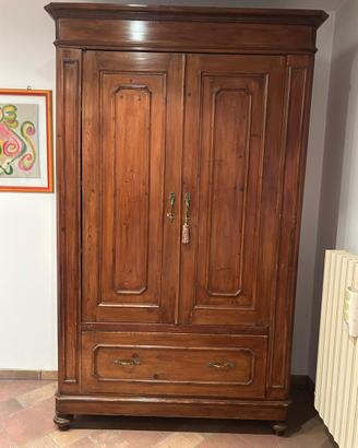 Armadio Antico in Legno con Cassettone (fine 800)