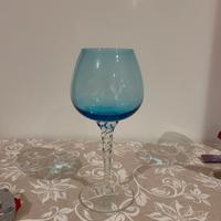 Calice anni 70  Murano - Stelo Ritorto - Azzurro